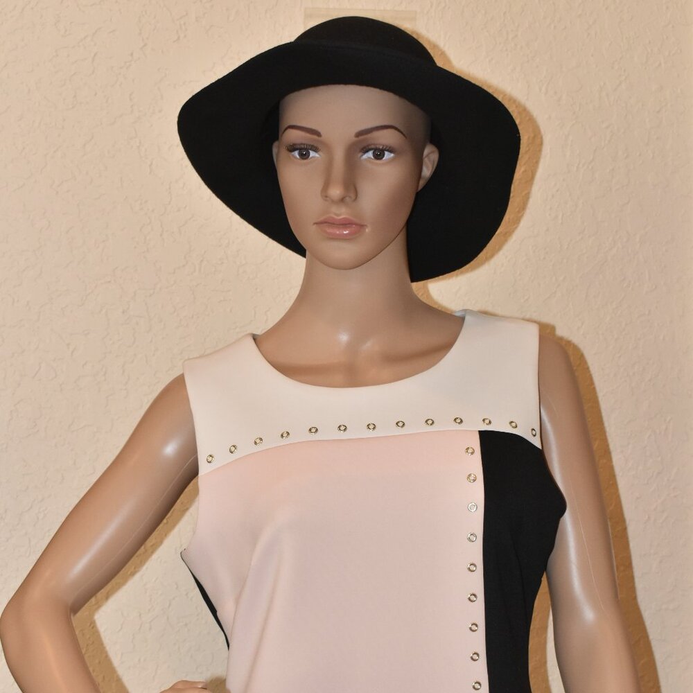 Tommy Hilfiger Sleeveless Color-Block Scuba Sheath Dress Size 10